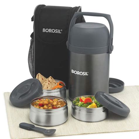 borosil hydra hot n fresh stainless steel lunch box|Borosil Stainless Steel Lunch Box/Tiffin Box .